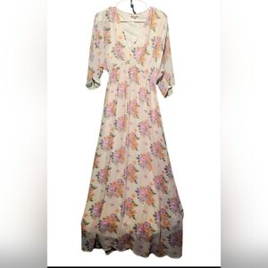 Entro EUC Size Small Floral V-Neck Dress 19 PTP